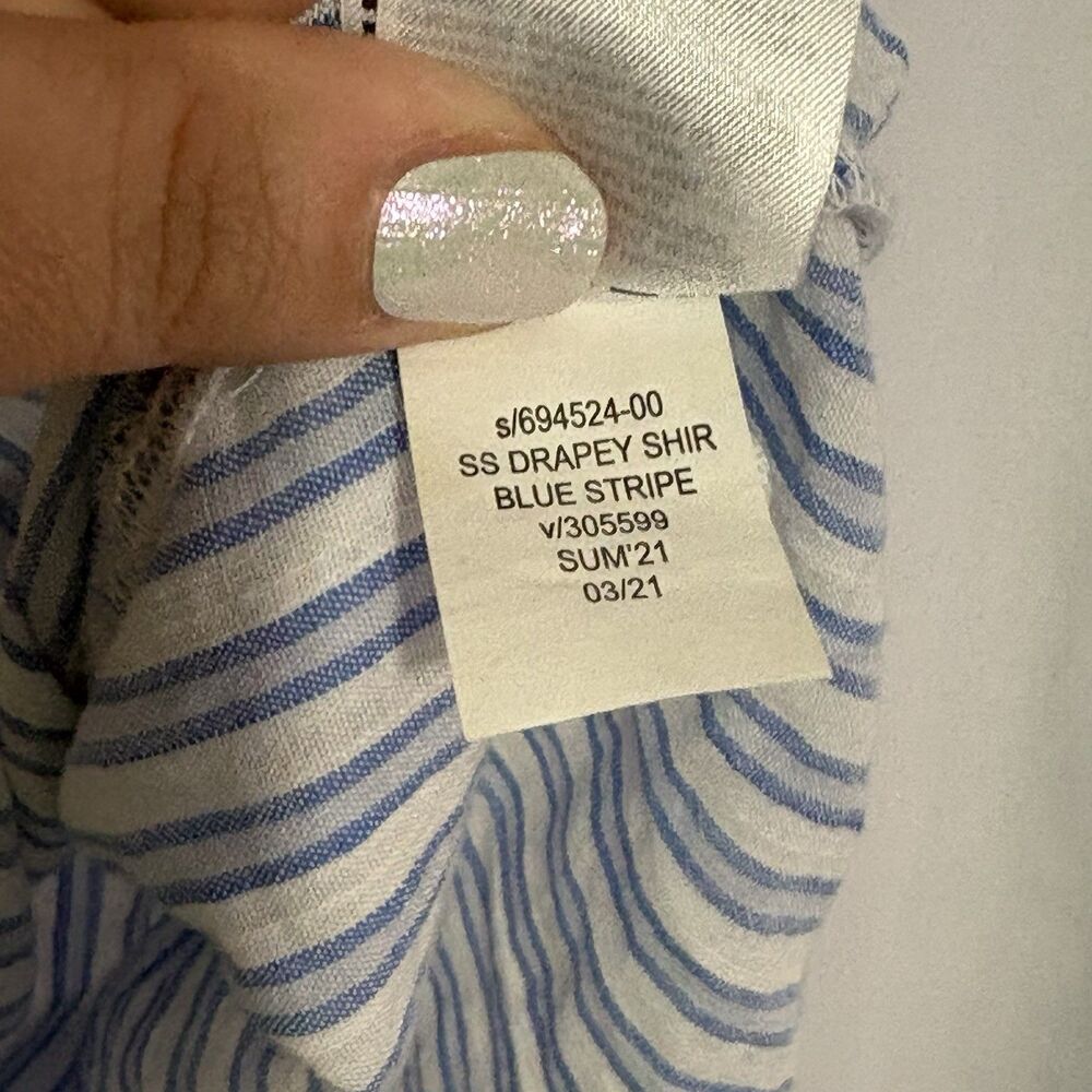 GAP Womens XS Top Bundle Short Sleeve Light Blue White Stripe + Gray Tank Henley - Picture 8 of 16
